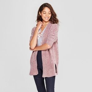 A New Day Cozy Purple Chenille Open Cardigan L